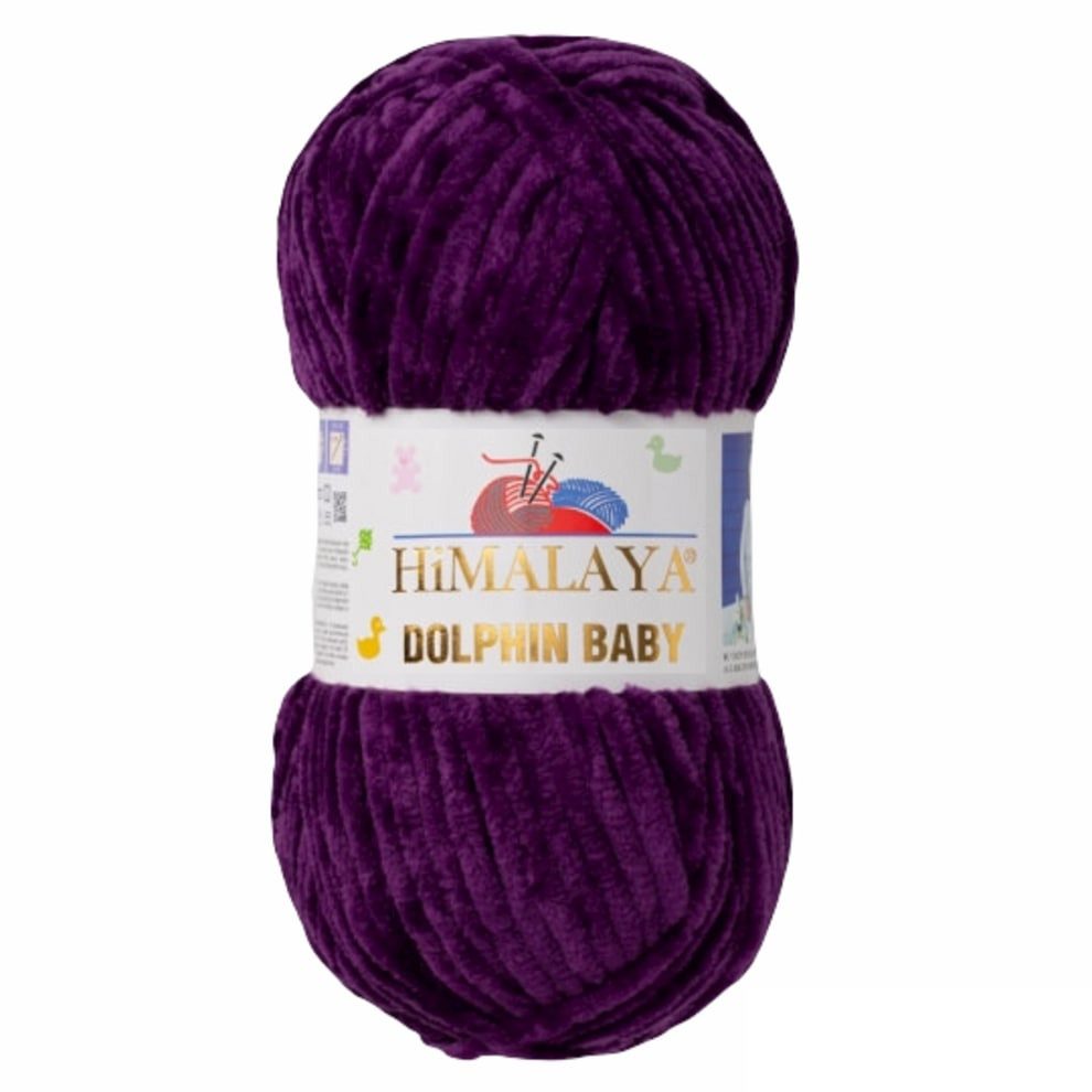 Himalaya Strickfein Himalaya Dolphin Baby Bulky Chenille Garn 80328 -dunkellila Häkelwolle, (1-St)