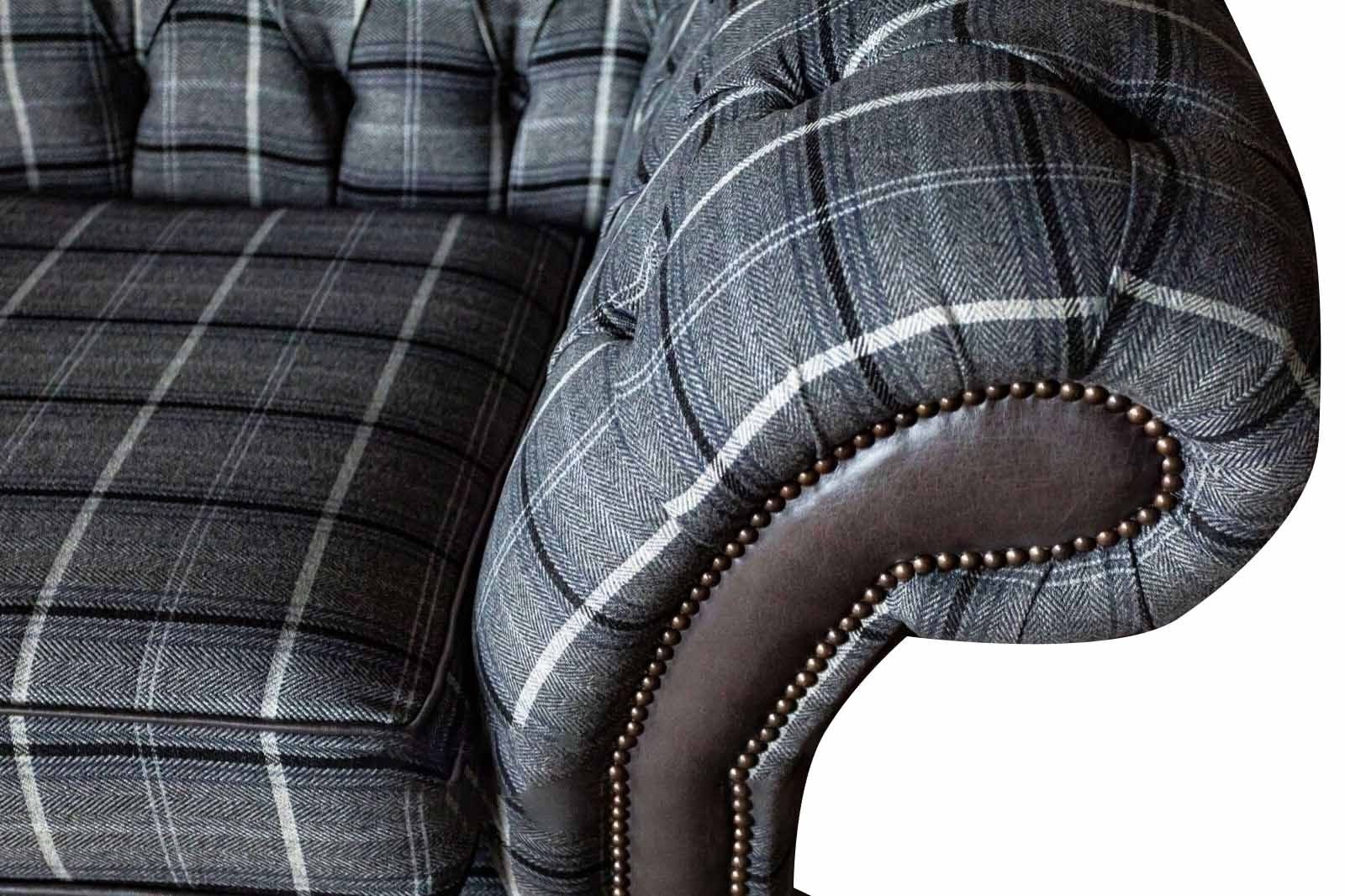 JVmoebel Sofa Designer Blauer Chesterfield Europe Luxus Textil in 2-Sitzer Made Stoff Couch