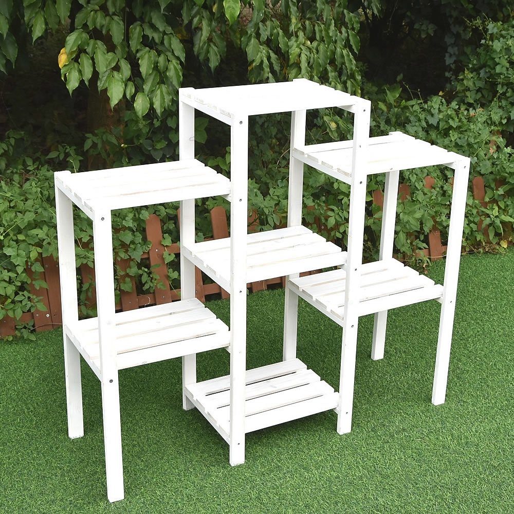 Mucola Blumenständer Blumentreppe Blumenpodest Pflanzregal Blumenhocker Pflanzenampel (Stück, Premium-Pflanzentreppe), Klassische Konstruktion