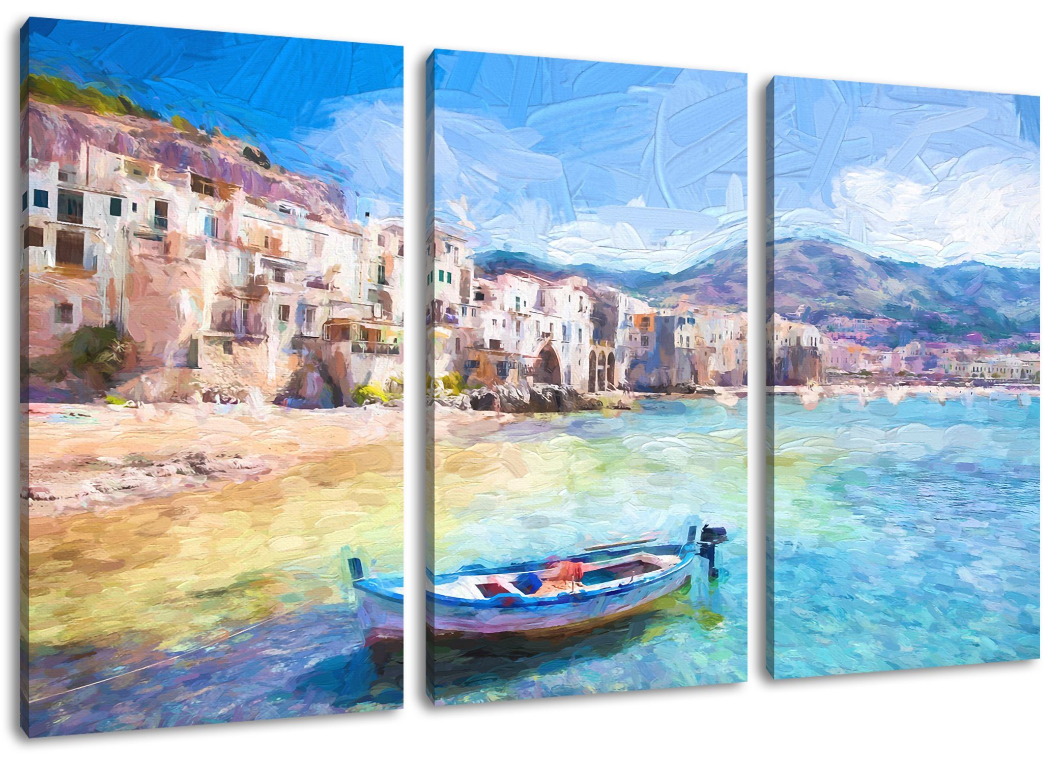 Pixxprint Leinwandbild Wundervoller Blick auf Cefalu, günstig online kaufen