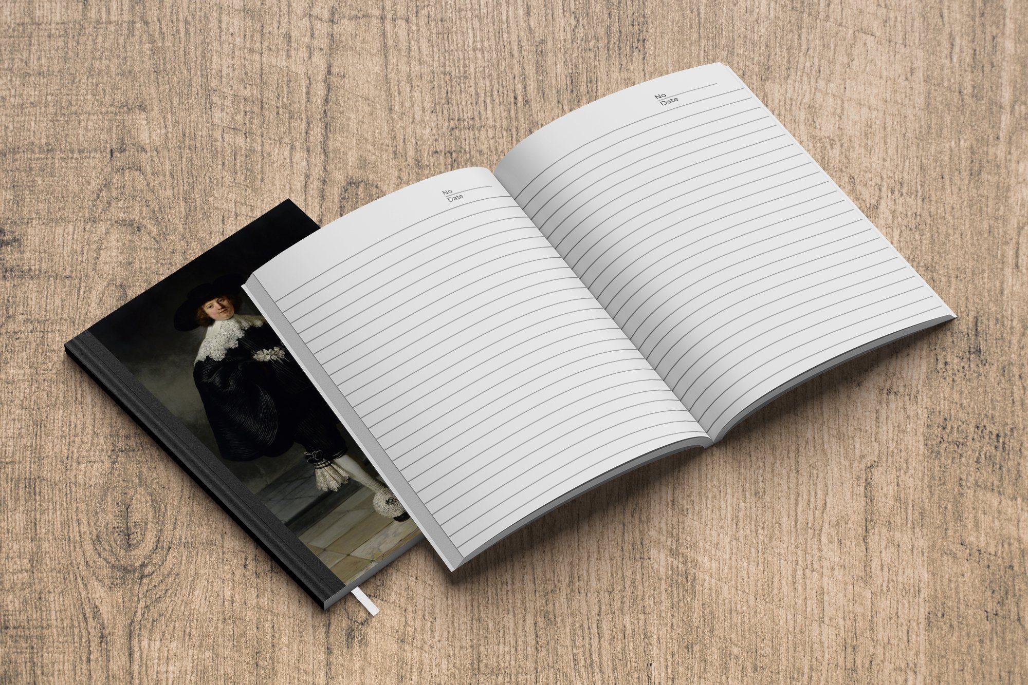 Tagebuch, Notizbuch von Rembrandt Merkzettel, 98 Soolmans Journal, van A5, MuchoWow Seiten, - Haushaltsbuch Eheporträt Marten Notizheft, Rijn,