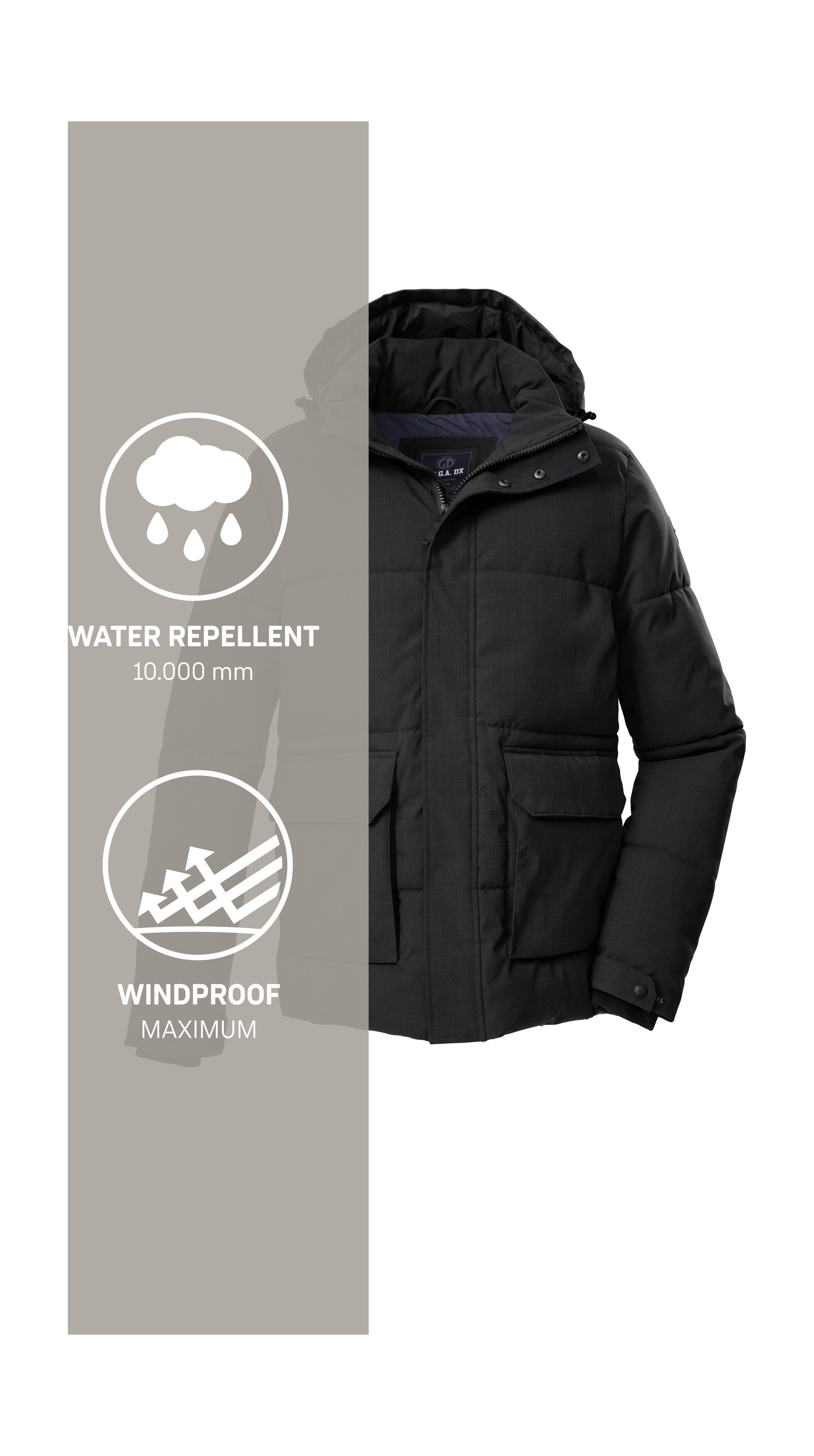 G.I.G.A. DX by killtec Steppjacke GW 26 MN QLTD JCKT Wasserabweisende Herrenjacke, abnehmbare Kapuze, recycelte Materialien