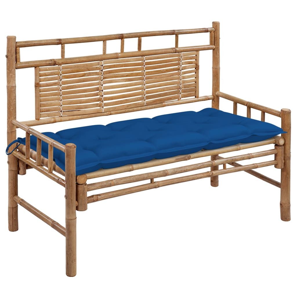 furnicato Gartenbank Sitzbank Massivholz 120 x 55 x 90 cm Blau, Witterungsbeständige Gartenbank mit bequemer Rückenlehne für Garten