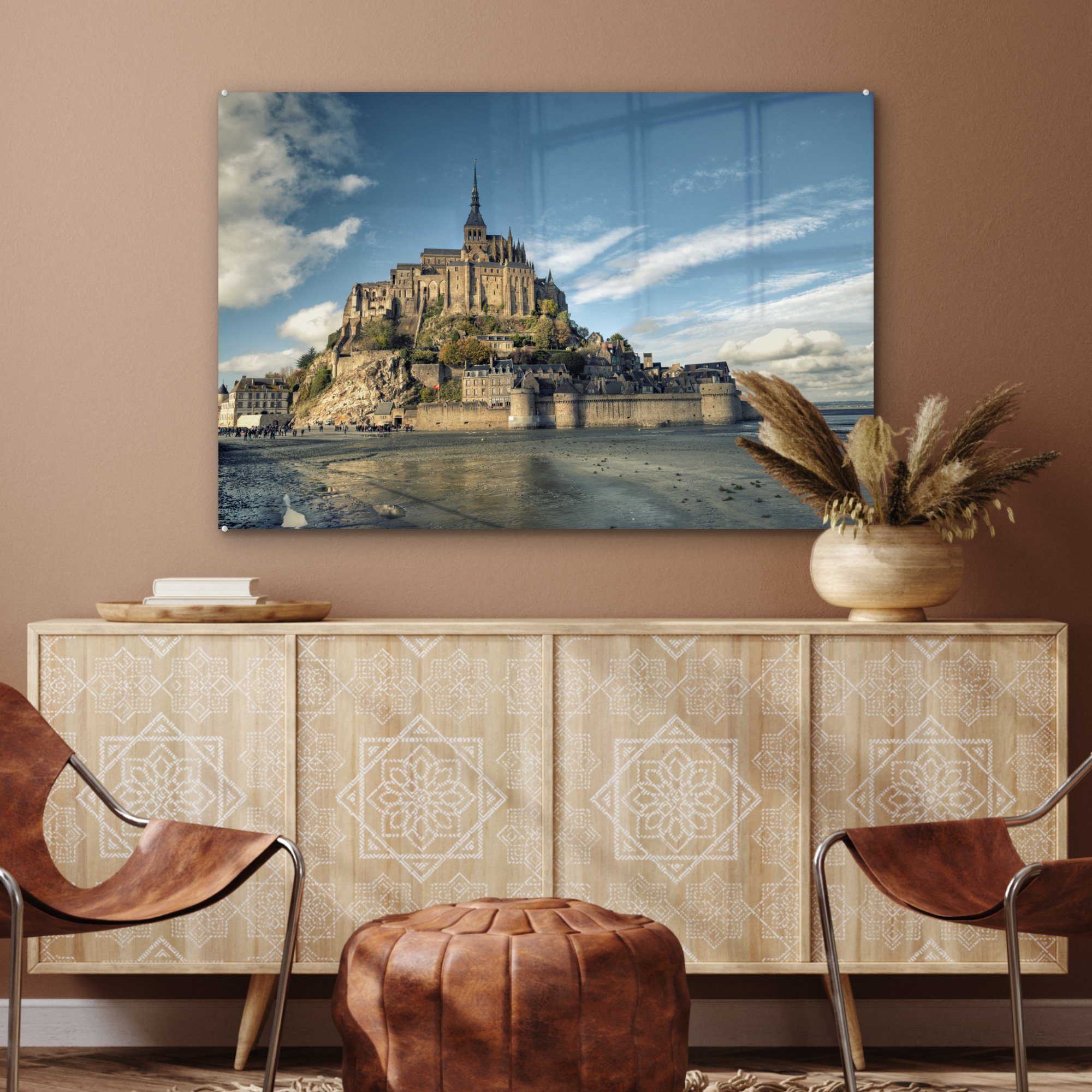 MuchoWow Acrylglasbild - & Frankreich Acrylglasbilder St), Schloss (1 Wohnzimmer Schlafzimmer Wasser, 