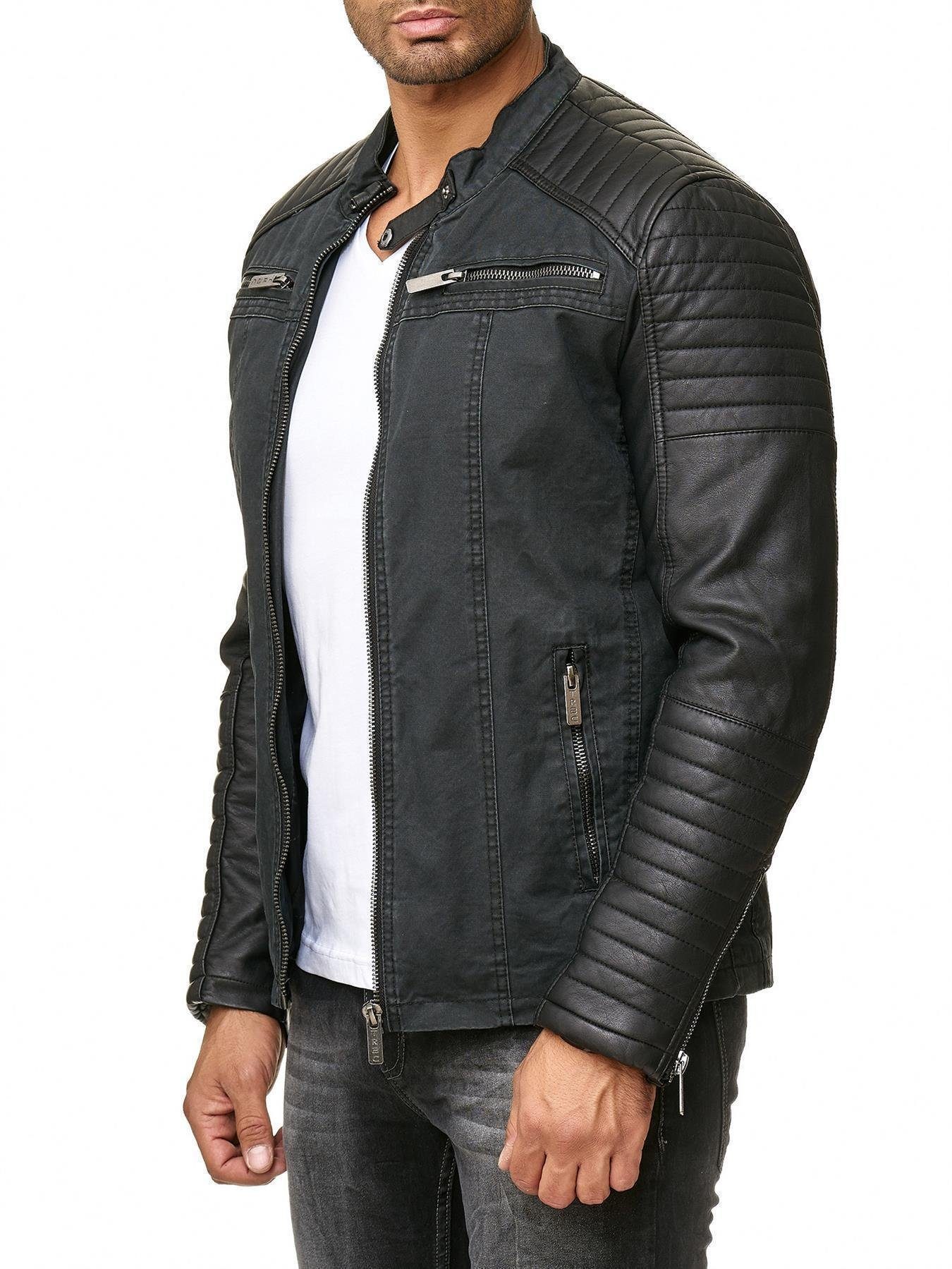 RedBridge Bikerjacke Baumwolle und Kunst-Leder Bikerjacke