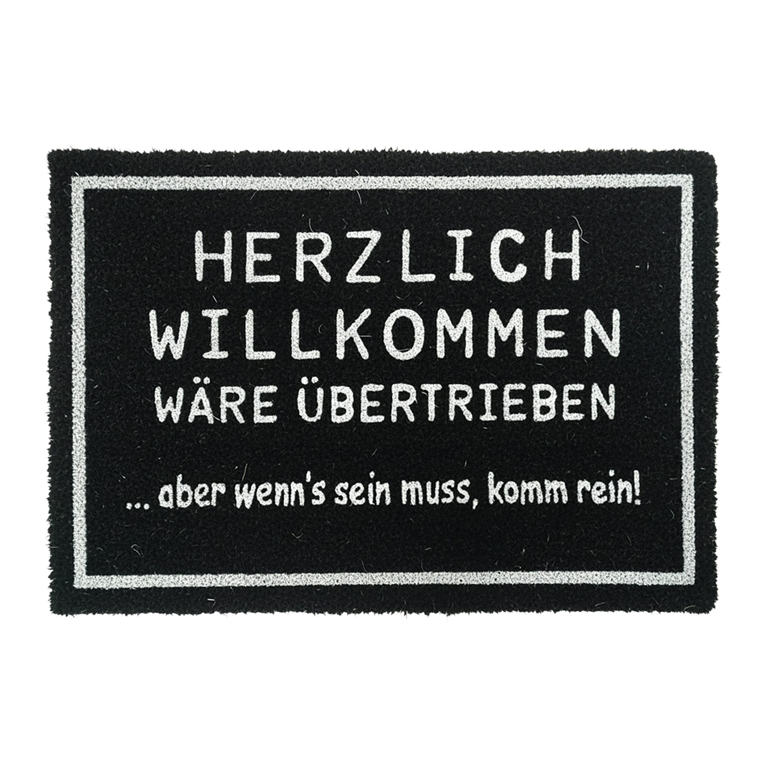relaxdays Fußmatte Kokos Fußmatte mit Spruch 60x40 cm, rechteckig, Höhe: 10 günstig online kaufen