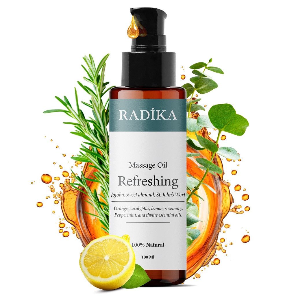 Massageöl Massageöl, Erfrischendes Massage-Öl, 100% Rein, BIO, natürlich, 100 ml