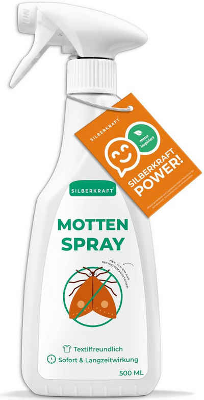 Silberkraft Insektenspray Mottenspray gegen Kleider- & Lebensmittelmotten, 500 ml, 1-St., Wirkt innerhalb von 24-48 h - OHNE Permethrin