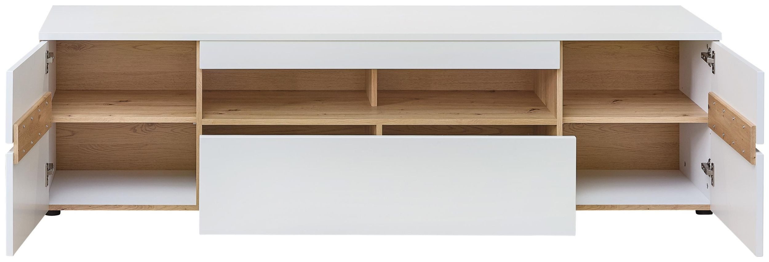 Innostyle TV-Board Lowboard MEMPHIS Weiß mit Artisan Eiche Nachbildung