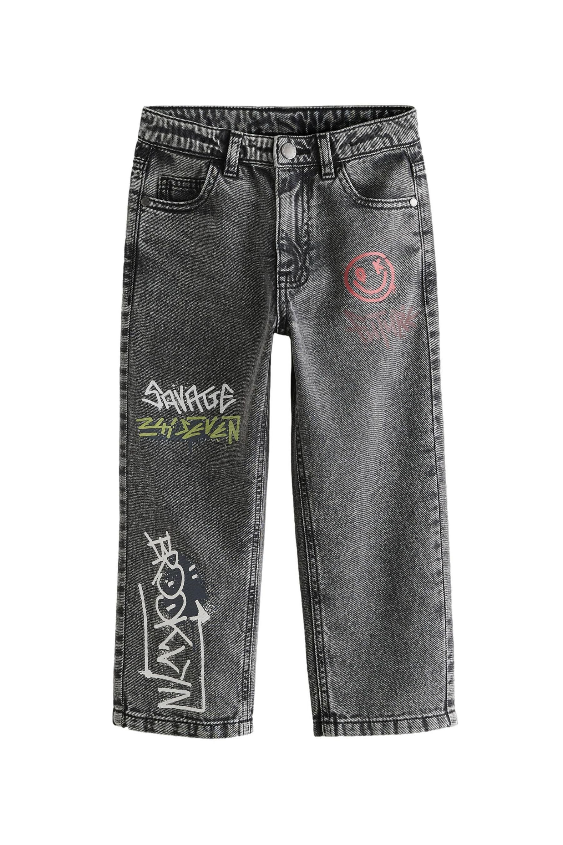 Next Schlupfjeans Jeans mit Graffiti-Print aus günstig online kaufen