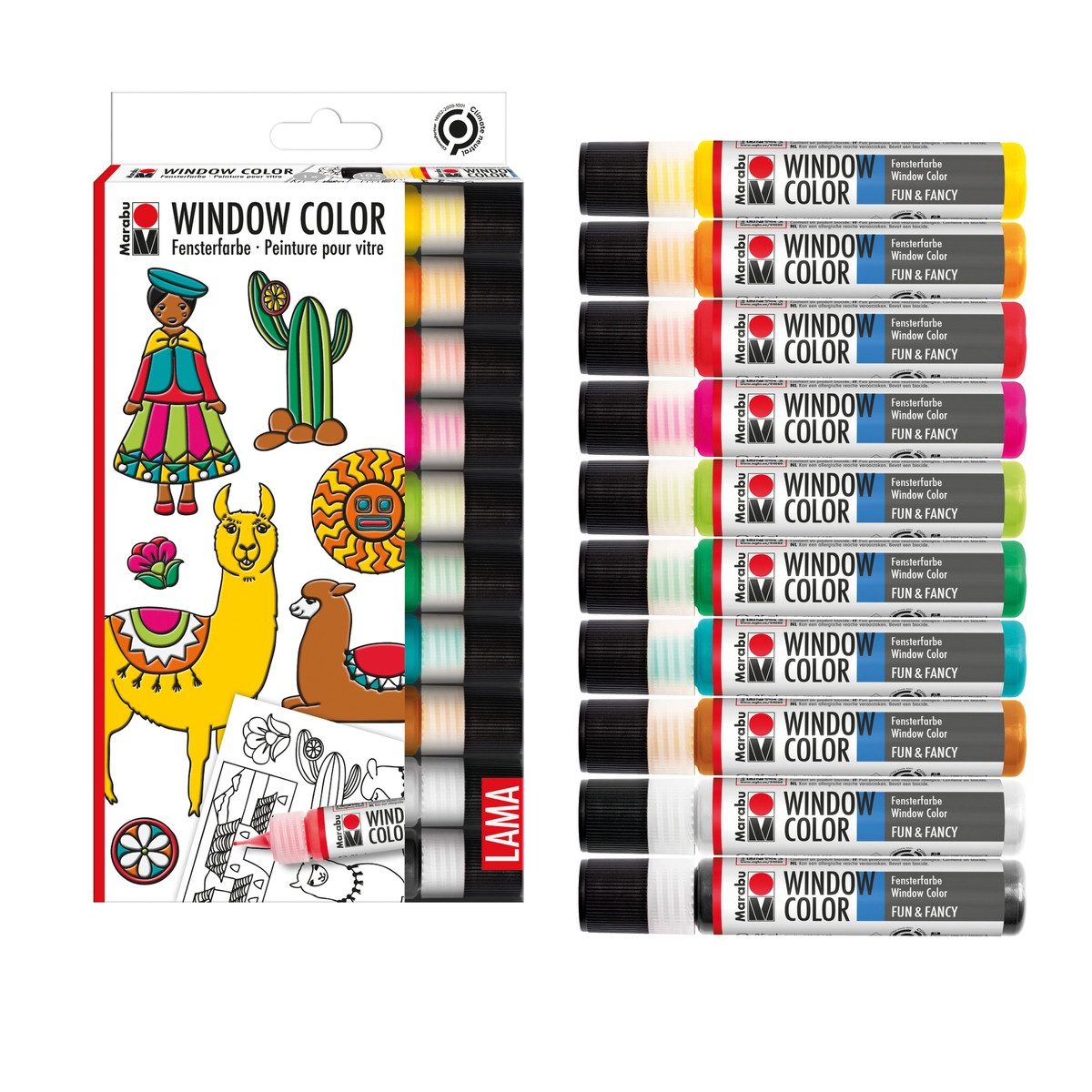 Marabu Kinderfarbe Marabu Window Color fun&fancy Lama 10x25ml