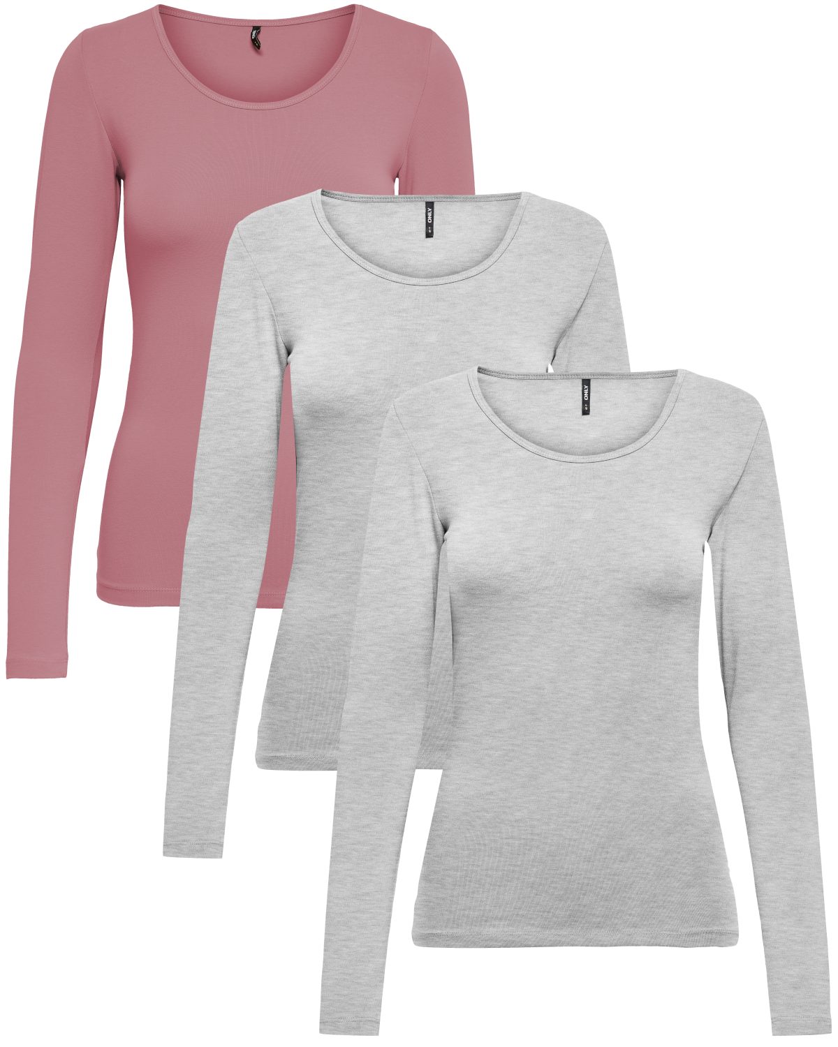ONLY Langarmshirt (3er-Pack) Basic Shirts