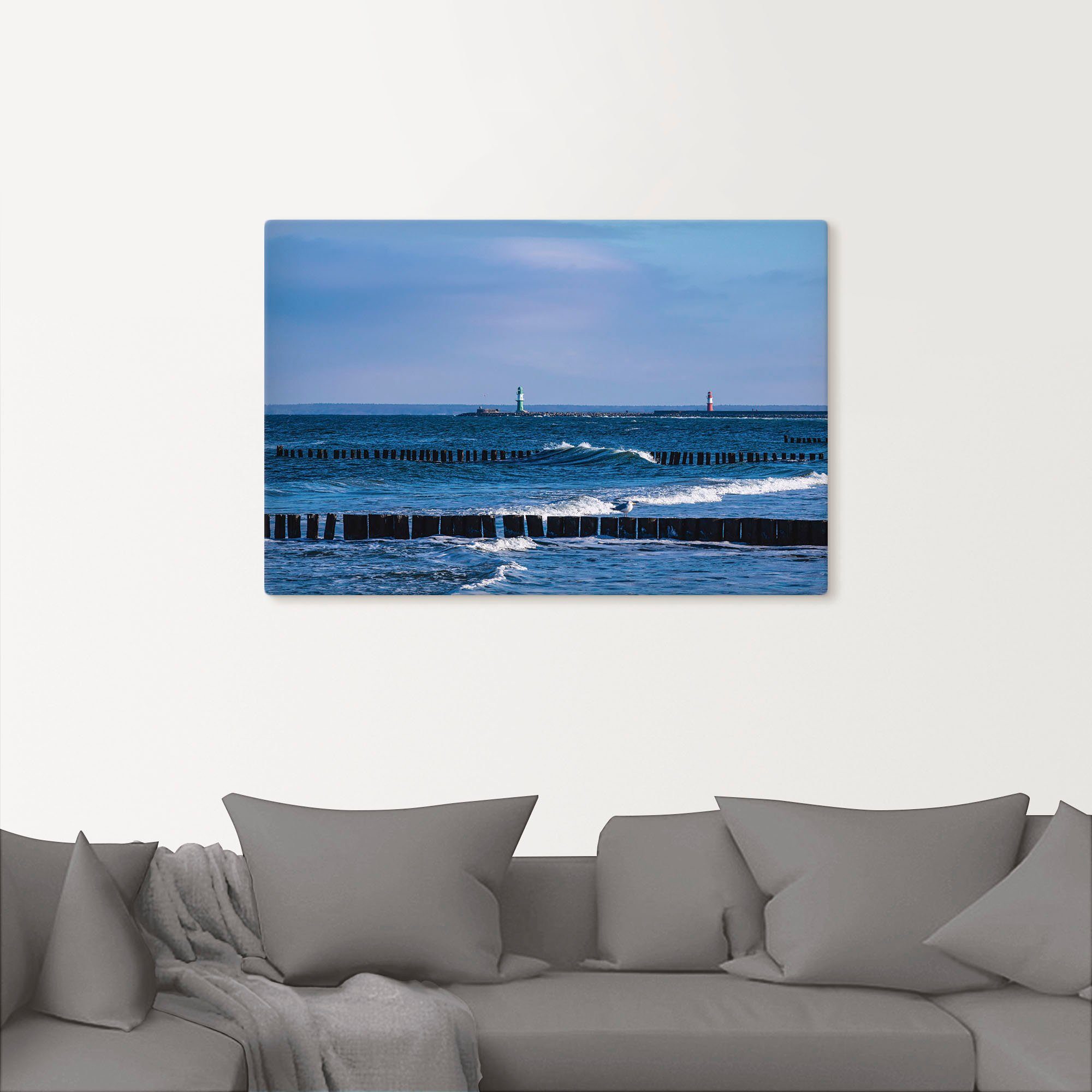 Artland Wandbild »Mole und Buhnen in Warnemünde II«, Meer Bilder (1 Stück), in vielen Größen & Produktarten - Alubild / Outdoorbild für den Außenbereich, Leinwandbild, Poster, Wandaufkleber / Wandtattoo auch für Badezimmer geeignet-kaufen