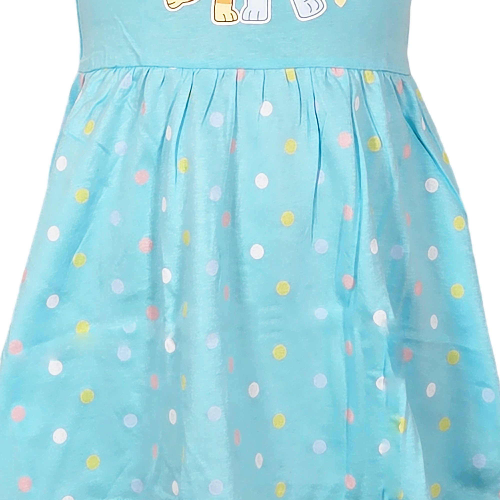 Bluey Sommerkleid Bluey Bingo Kinder Mädchen kurzarm Kleid Sommerkleid 100% Baumwolle, Gr. 92 bis 116