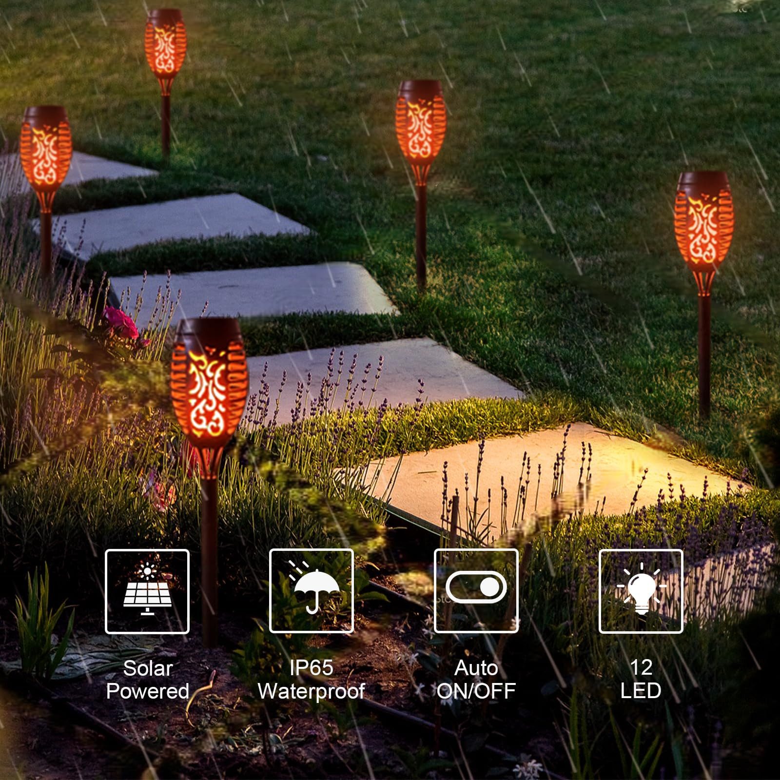 LQWELL LED Solarleuchte Solarleuchten Solar Fackellicht günstig online kaufen