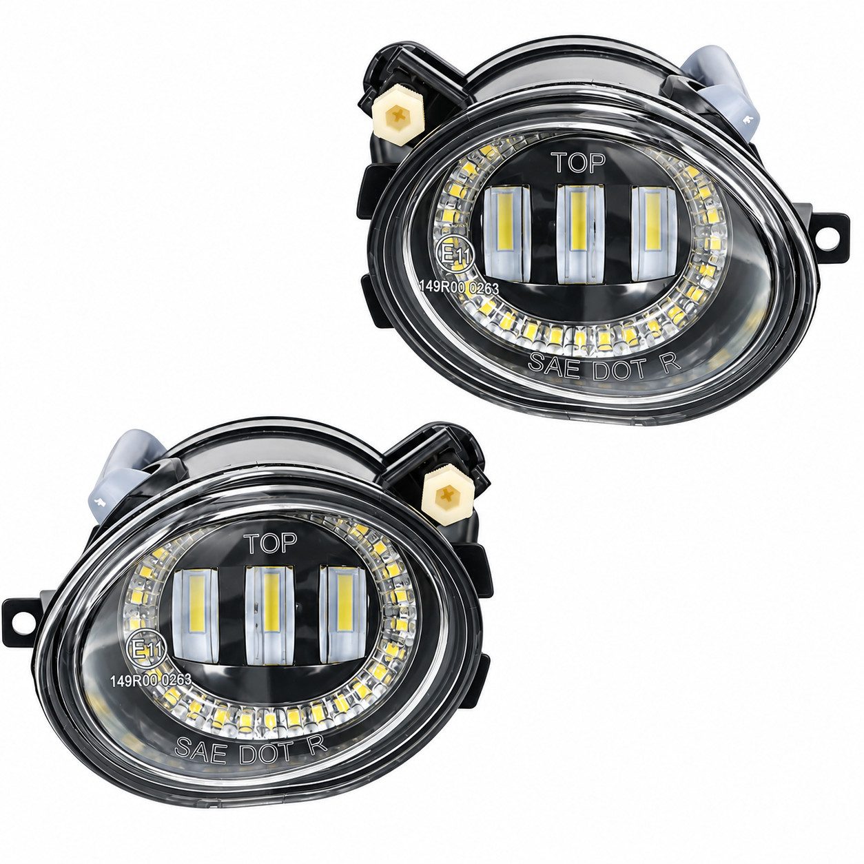 LLCTOOLS KFZ-Ersatzleuchte LED Nebelscheinwerfer Passend für BMW E39 E46 M-Paket Schwarz Klar