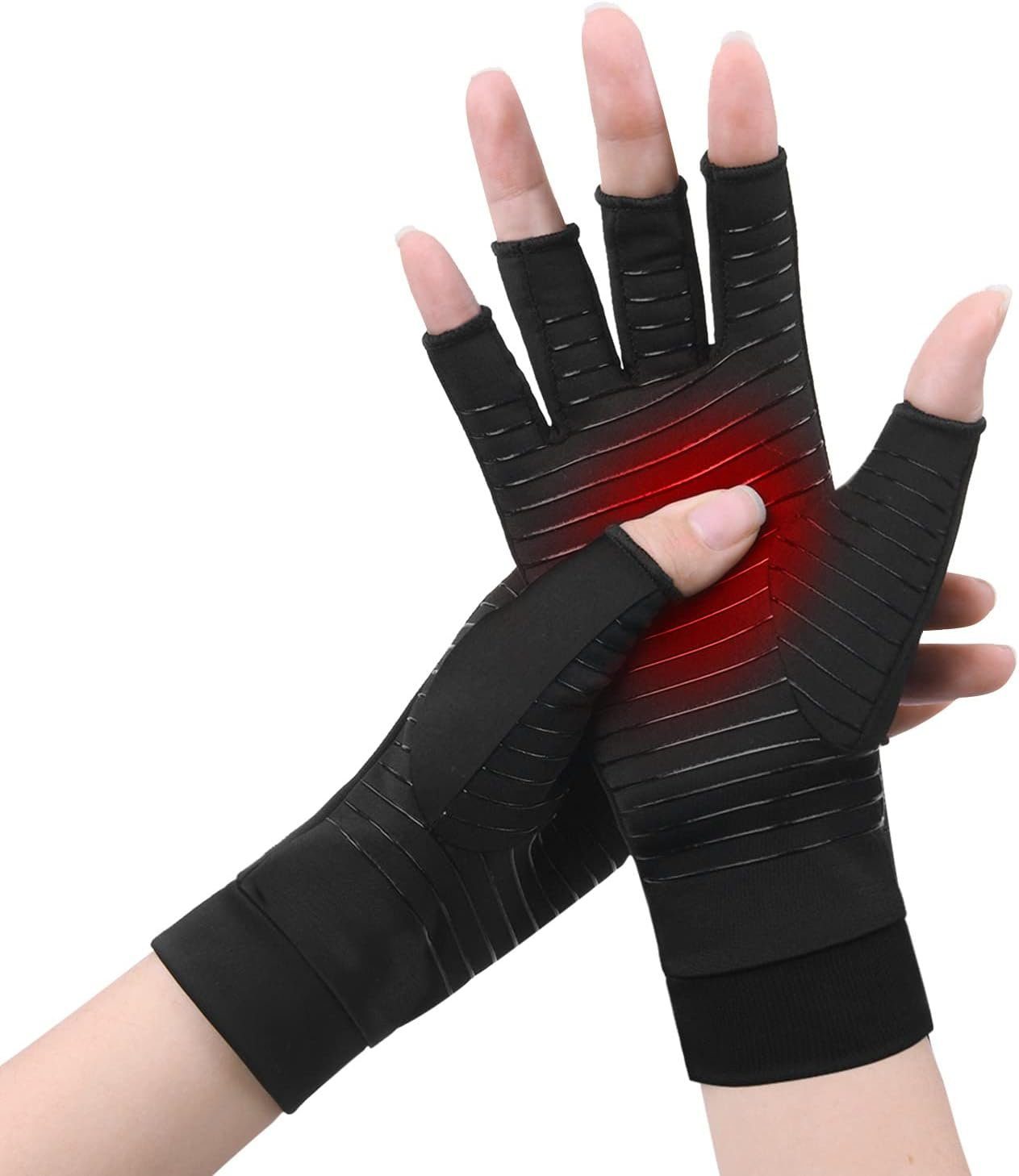 Alster Herz Trainingshandschuhe Unisex Arthritis Handschuhe für Schmerzlinderung, Fingerlos, A0472 ideal für den Alltag