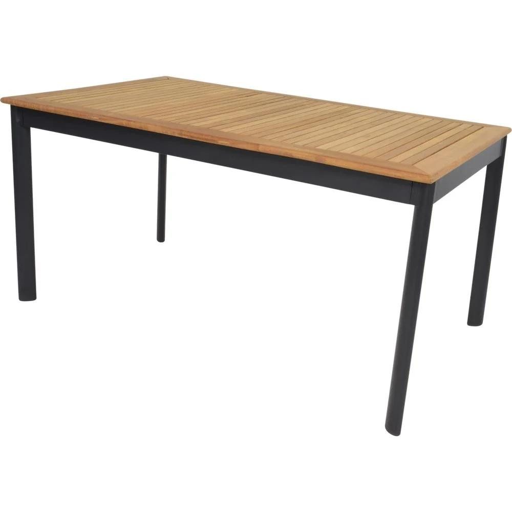 Gartentisch Monza Tisch Teak Aluminium Natur Anthrazit 150 x 90 x 75,5 cm