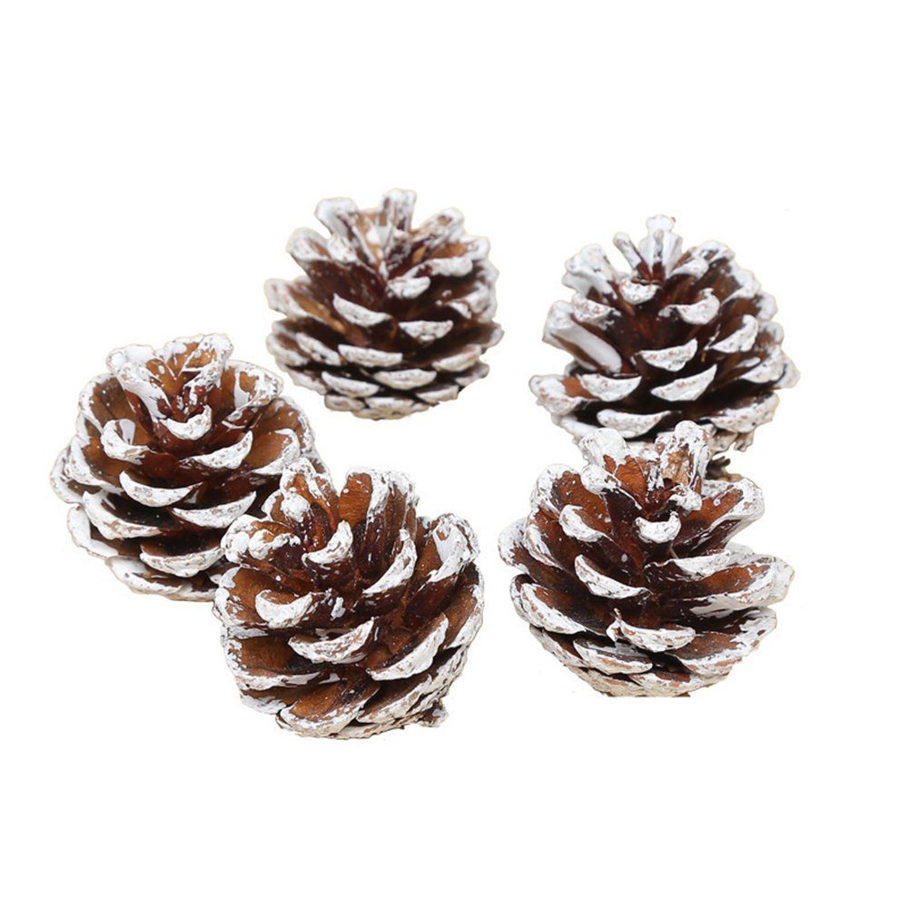Trockenblume Weihnachtsbaum-Tannenzapfen-Dekoration, Weiß Trockenblume Gefärbte, Blusmart