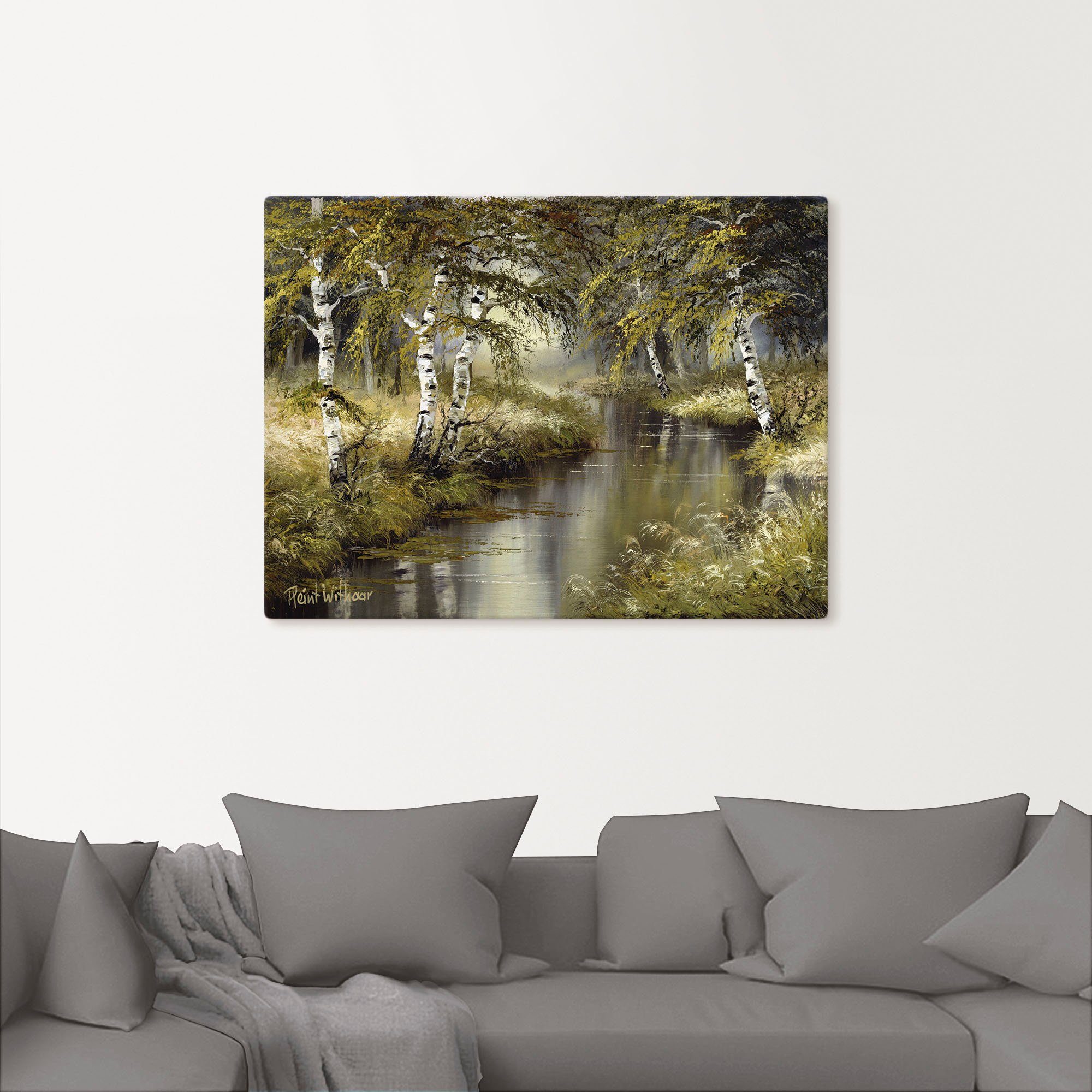 Artland Wandbild Kanal tief im Wald, Wald (1 St), als Leinwandbild, Poster in verschied. Größen