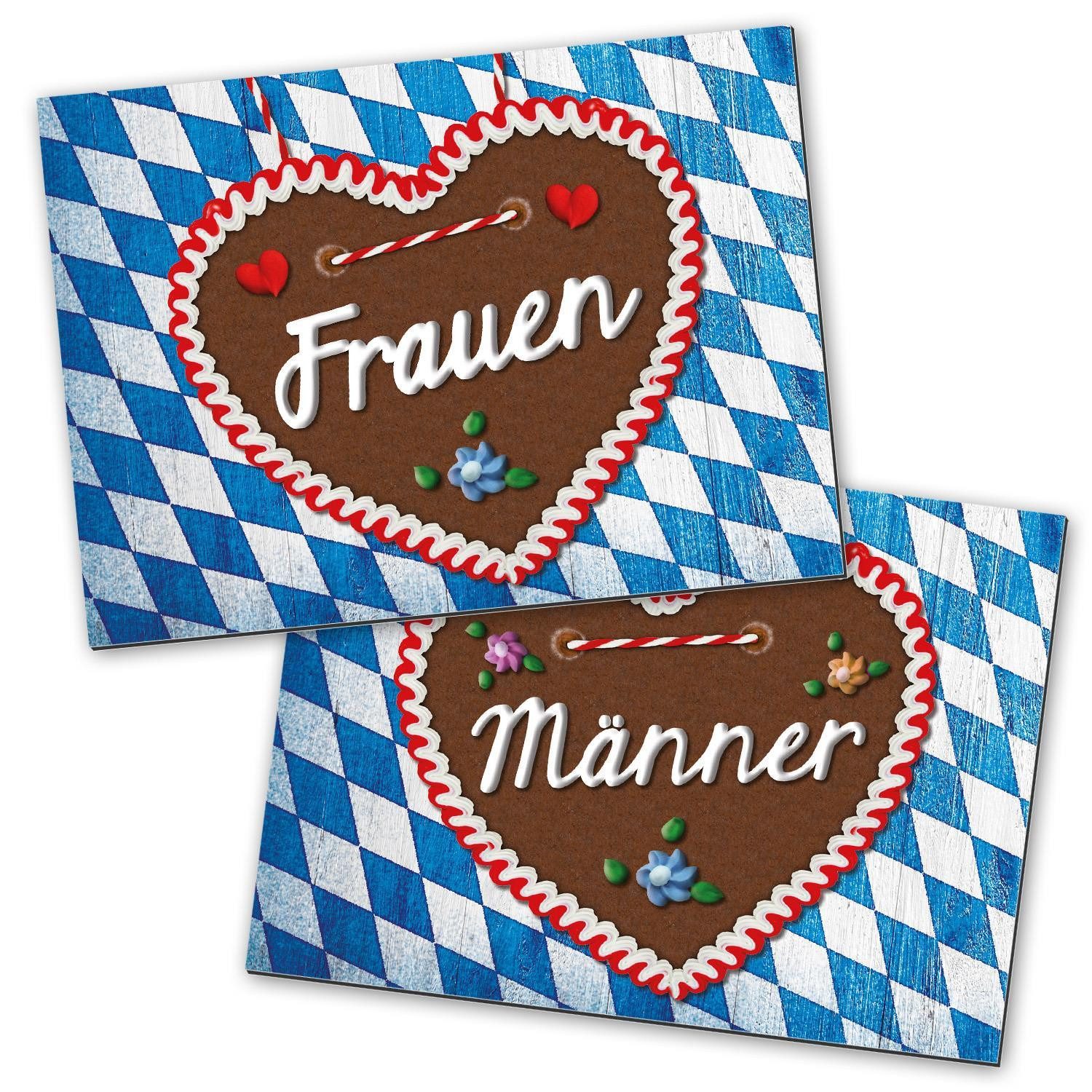 Logbuch-Verlag Dekofigur WC-Schild im bayerischen Stil Mann + Frau Set 14,8 x 10,5 cm