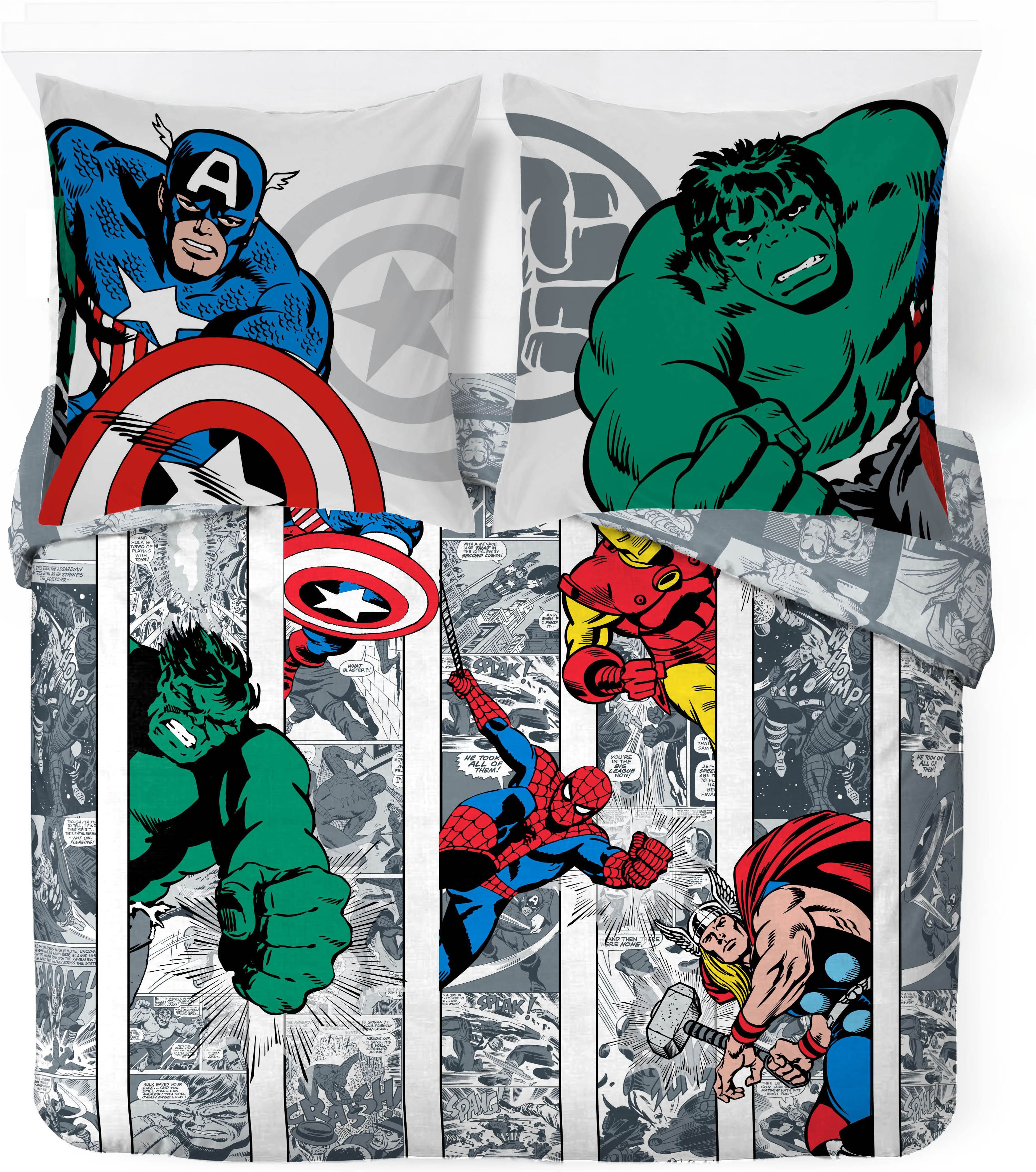 MARVEL Bettwäsche Marvel Comic Cool, Baumwoll-Leinen Mix, 2 teilig