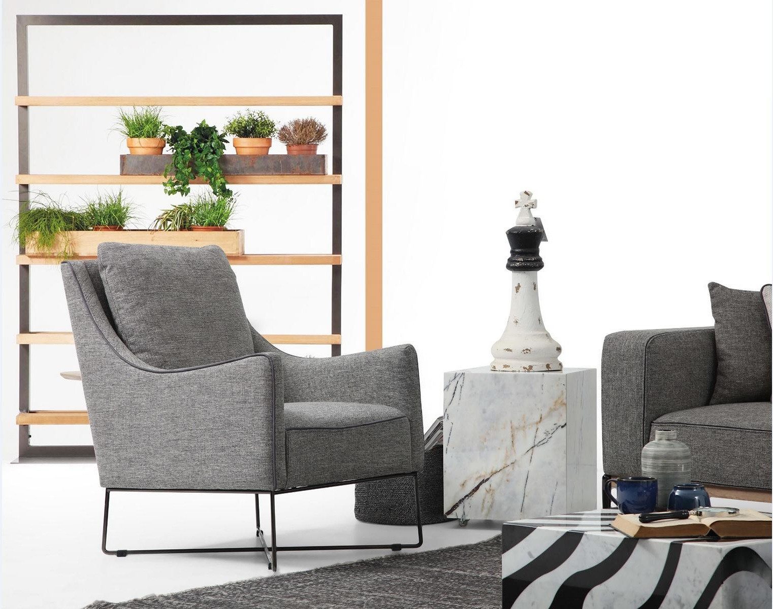Xlmoebel Loungesessel Ohrensessel in Grau aus Textil für modernen Wohnraum (1-St., Sessel), Hergestellt in Europa