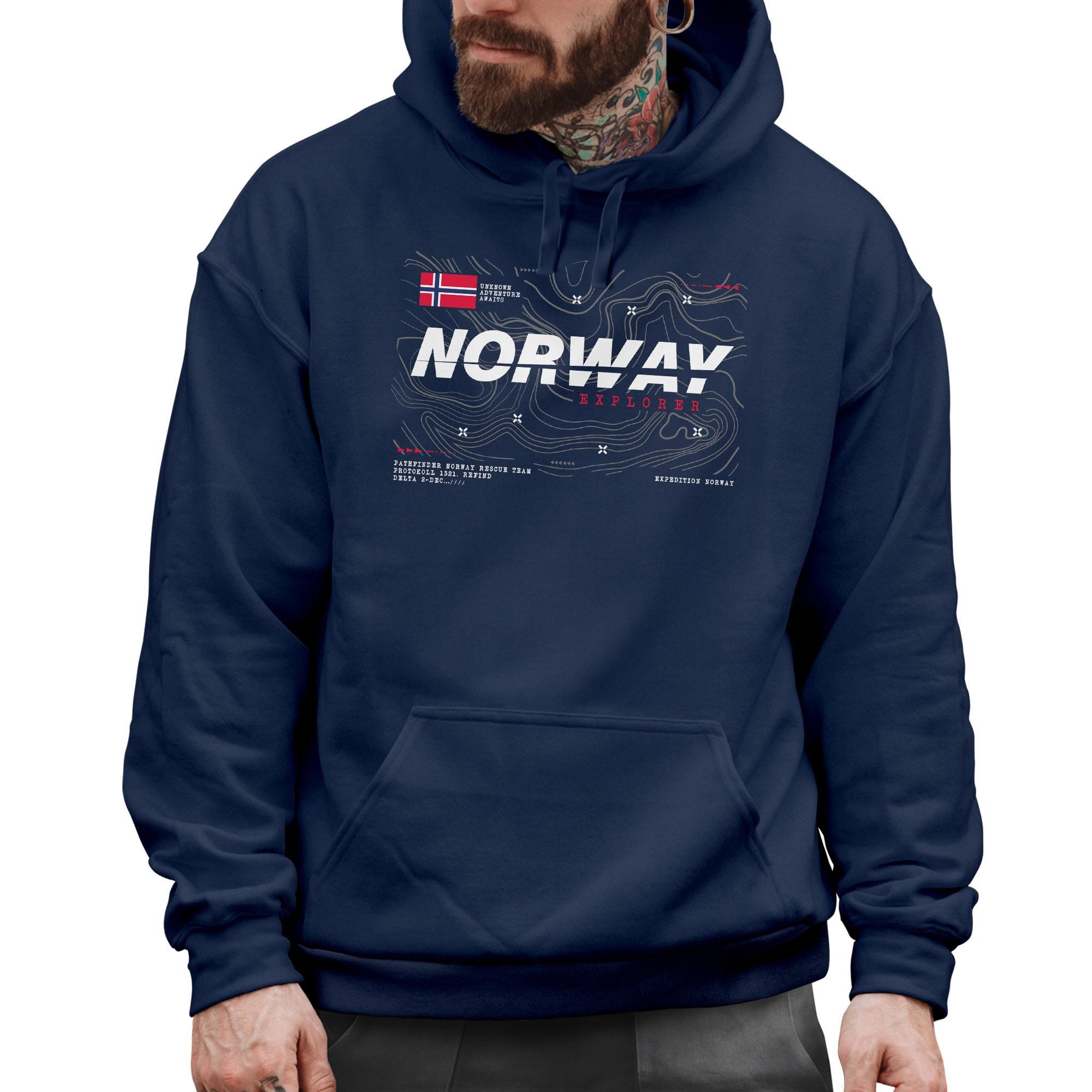 Neverless Hoodie Hoodie Herren Print Norwegen günstig online kaufen