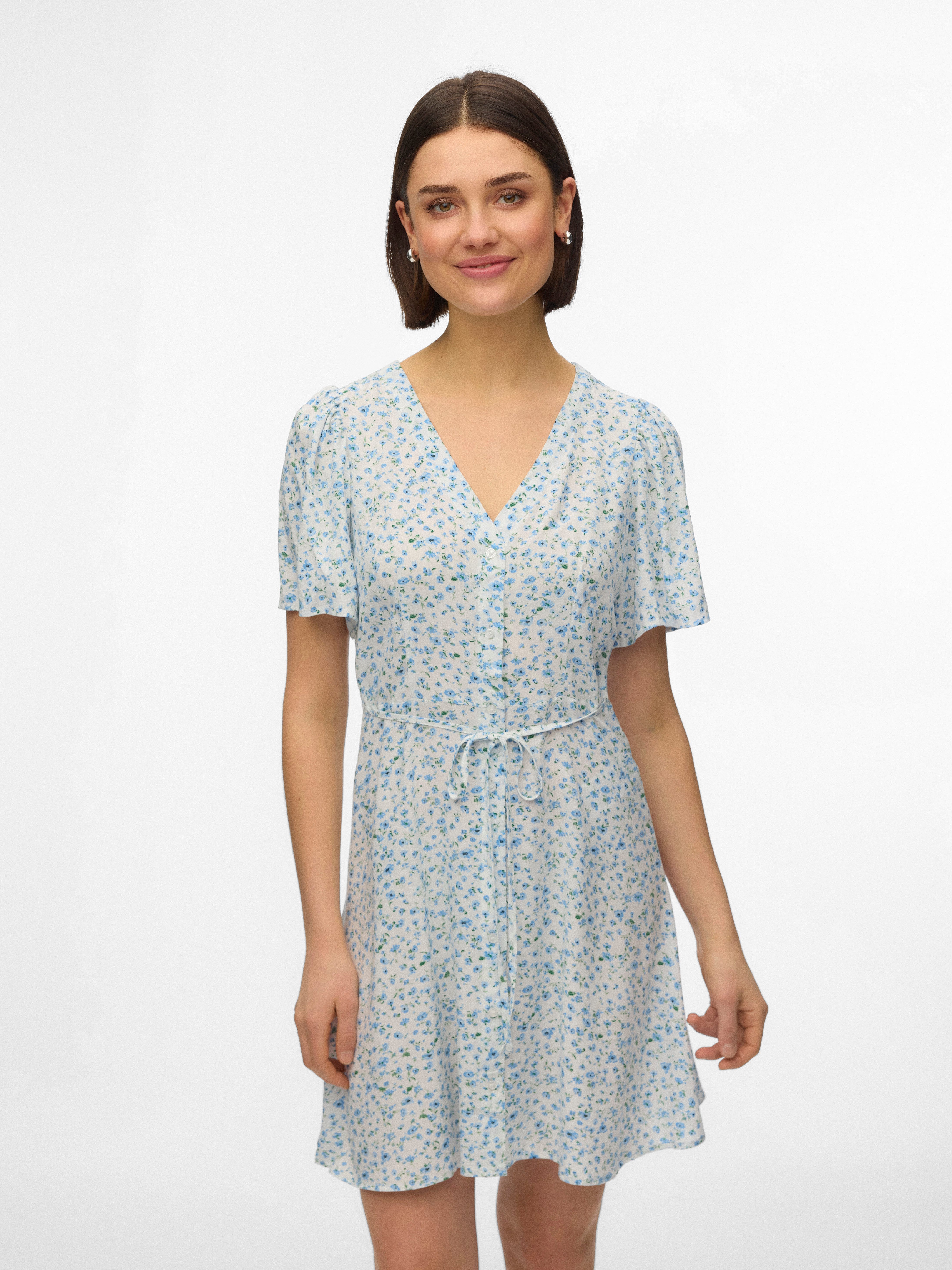 Vero Moda Minikleid VMALBA SS SHORT DRESS WVN NOOS Viskose, slim fit