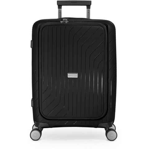 Hauptstadtkoffer Hartschalen-Trolley TXL, schwarz, 55 cm, 4 Rollen, Hartschalen-Koffer Handgepäck-Koffer Reisegepäck TSA Schloss
