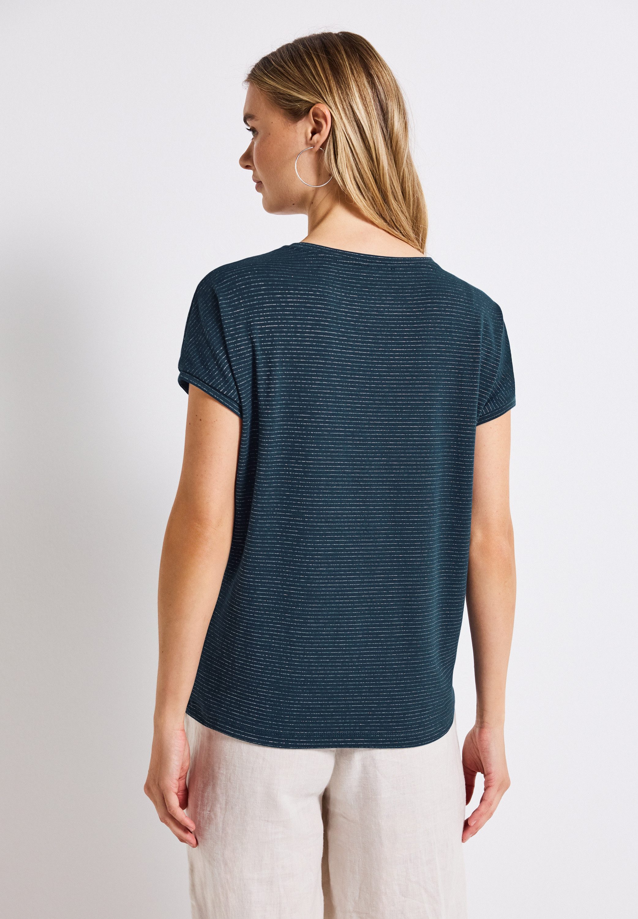 STREET ONE T-Shirt, aus elastischem Materialmix günstig online kaufen