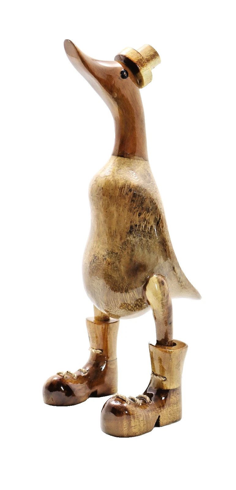 dekotrend.gallery Tierfigur Deko Ente Holz Laufente Stiefel Gans Vogel Tier Figur Skulptur Objekt, Entenfigur Vogelfigur Dekofigur Dekoskulptur Dekoobjekt