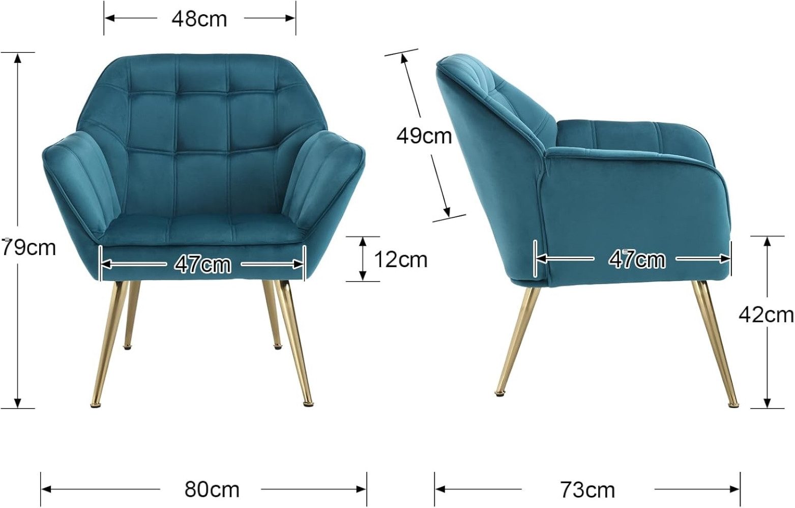 CHAIRUS Sessel Gepolsterter Lehnensessel mit Holzbeinen günstig online kaufen