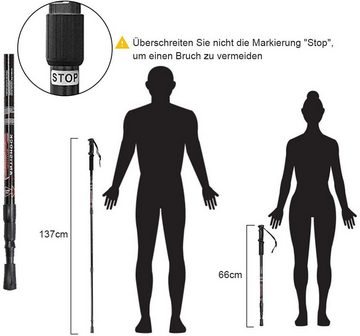 COSTWAY Nordic-Walking-Stöcke (2 St), 65-135cm verstellbar, Alu