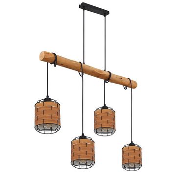 etc-shop Pendelleuchte, Leuchtmittel nicht inklusive, Hängelampe Pendelleuchte Esstischlampe Holzleuchte Käfig-Design