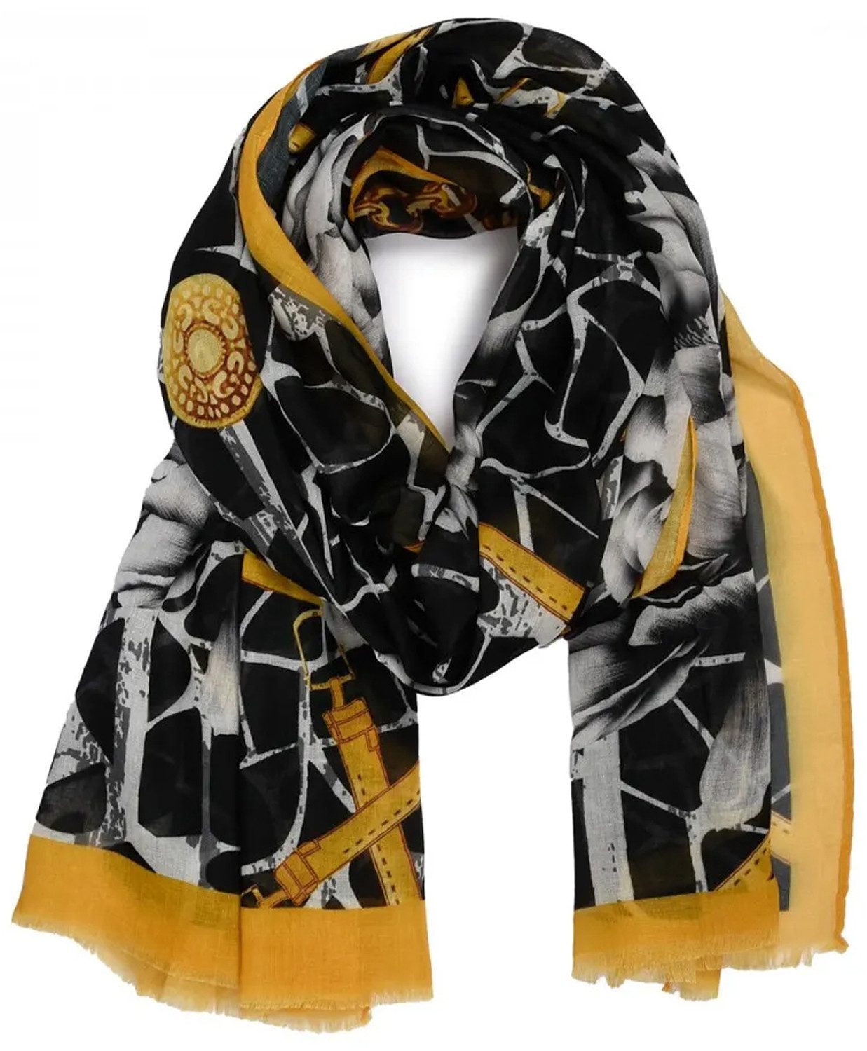 chic4home Schal Color Flow, (1-St. 1-teilig), sommerlicher Damen Schal mit buntem Muster Viskose