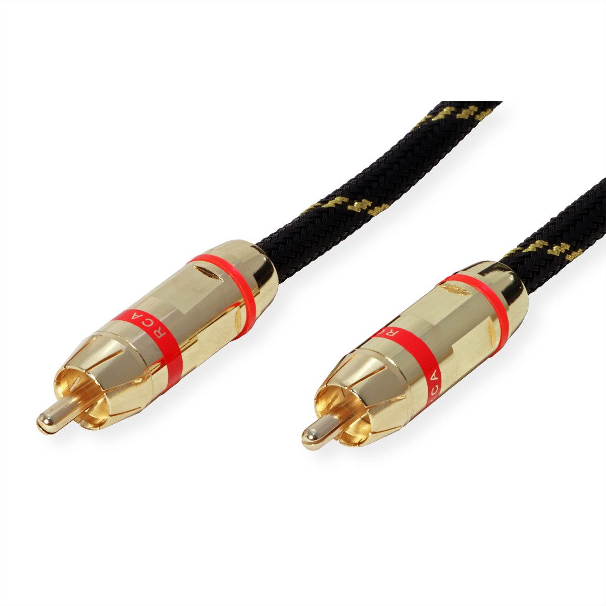 ROLINE GOLD Cinch-Verbindungskabel simplex ST/ST, Rot Audio-Kabel, Cinch (RCA) Männlich (Stecker), Cinch (RCA) Männlich (Stecker) (250.0 cm)