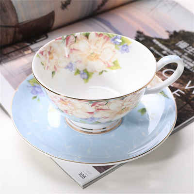 Dekorative Kaffeeservice Kaffeetassen-Set aus feinem Porzellan im europäischen Stil, Keramik (1-tlg)