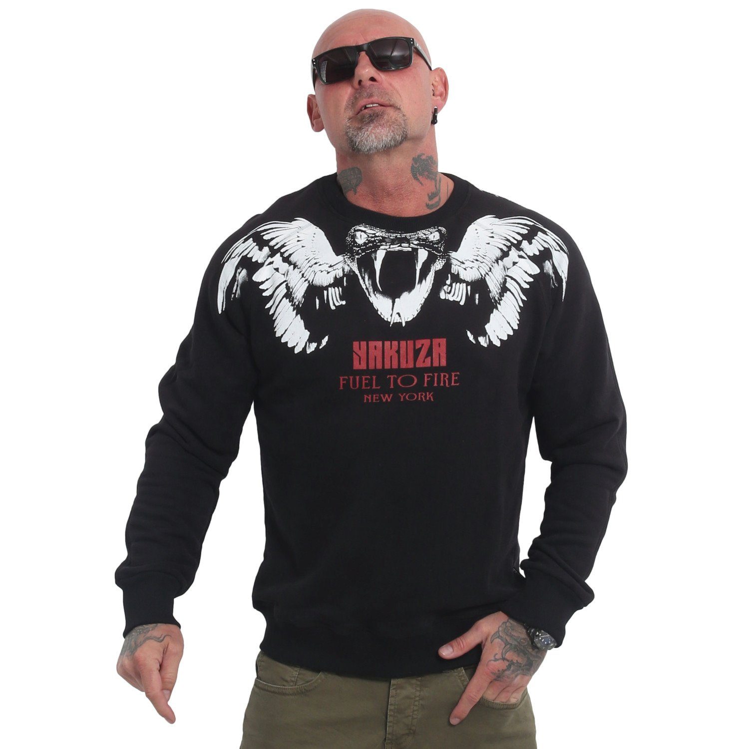 YAKUZA Sweatshirt Snake mit Raglanärmeln