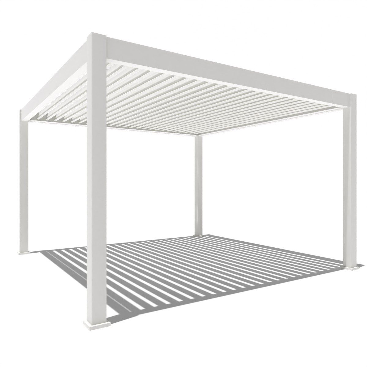 Weide Pergola Deluxe Plus Elektrisch Pavillon Terrassenüberdachung Alu LED 4 x 4 M, BxTxH: 400x400x255 cm