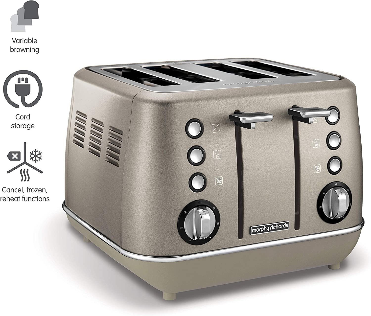 Morphy Richards Toaster Evoke Special Edition 4 Scheiben 850W, Platinum