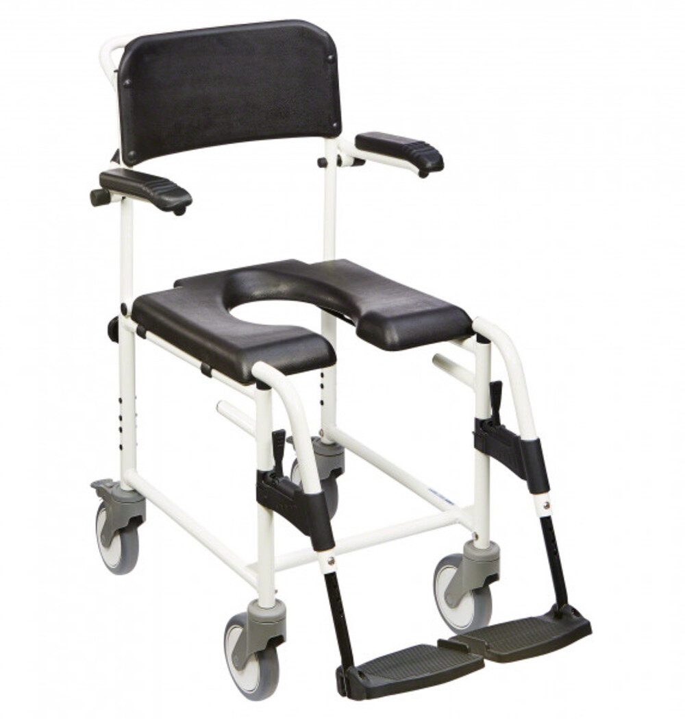 Dietz Group Dusch-Toilettenrollstuhl Duschtoilettenstuhl Levina 320-2 Made in Germany, Komfort Toilettenstuhl, höhenverstellbarer Duschstuhl