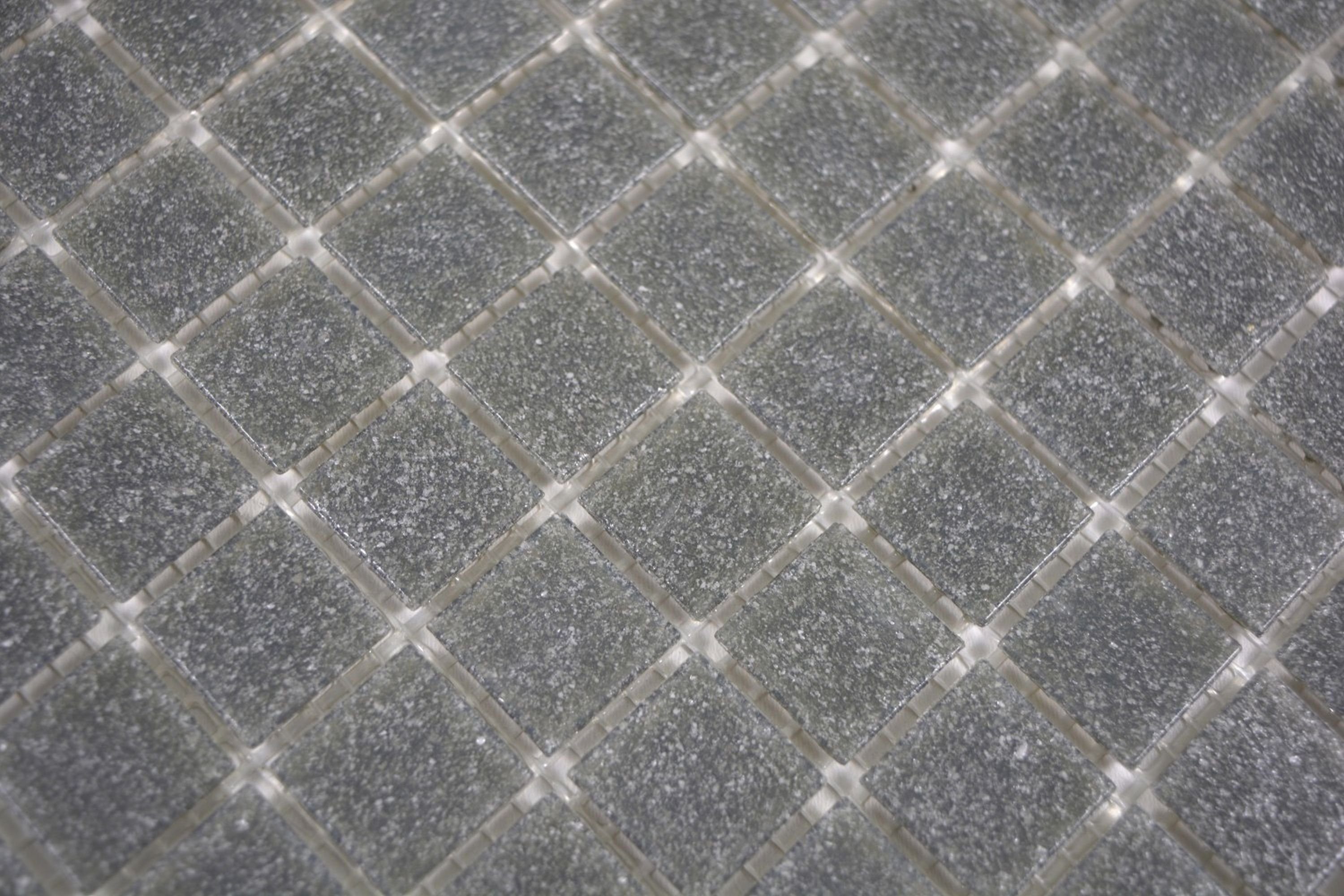 Grau Küchenwand Mosani Spots Mosaikfliese BAD Glasmosaik WAND Dusche Bodenfliese