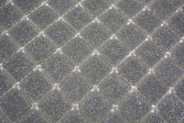 Mosani Bodenfliese Glasmosaik Mosaikfliese Grau Spots Dusche BAD WAND Küchenwand