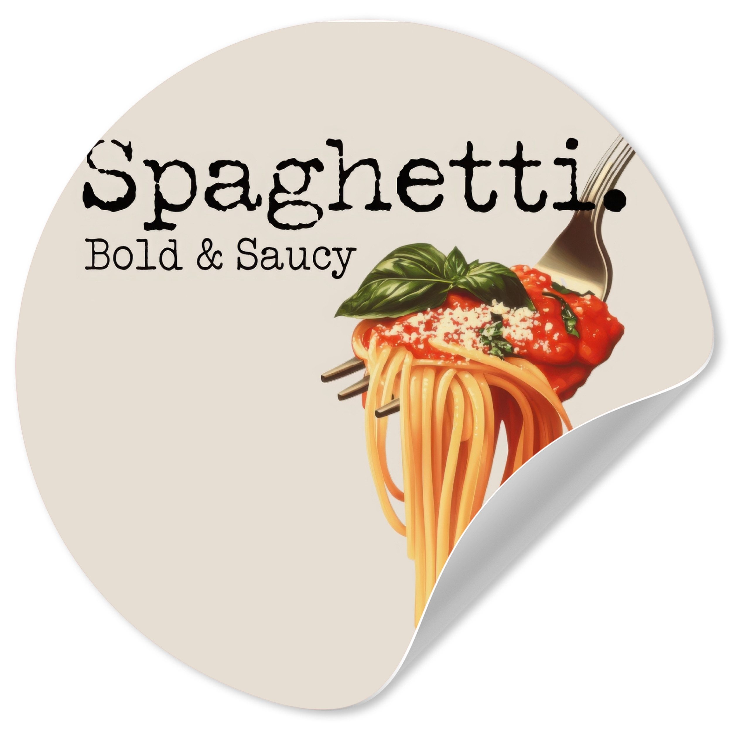 MuchoWow Wandsticker Spaghetti - Tomatensauce - Parmesankäse (1 St), Selbstklebende Runde Vliestapete, Wohnzimmer, 140x140 cm