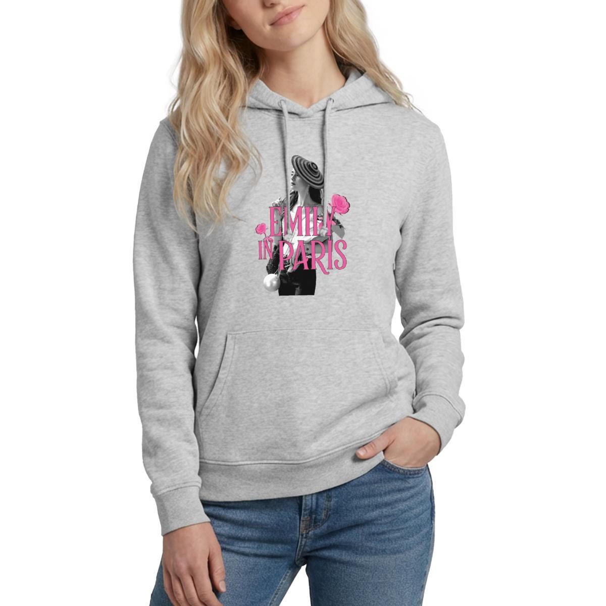 Hoodie Emily In Paris Emily Logo Mit Rosen Damen Hoodie