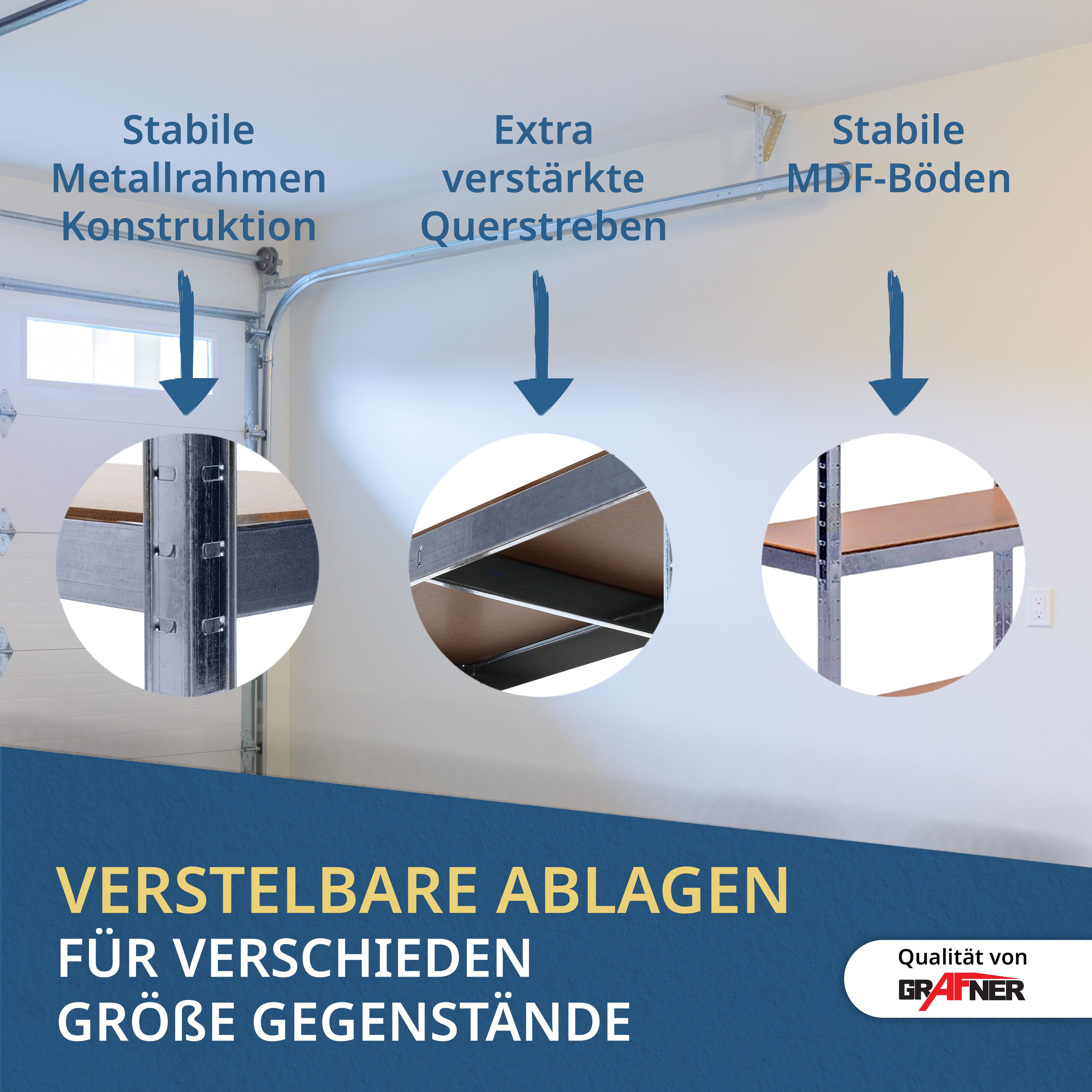 Grafner Schwerlastregal Schwerlastregal Lagerregal 2er Set Regal 10 Böden – Bild 5 von 5