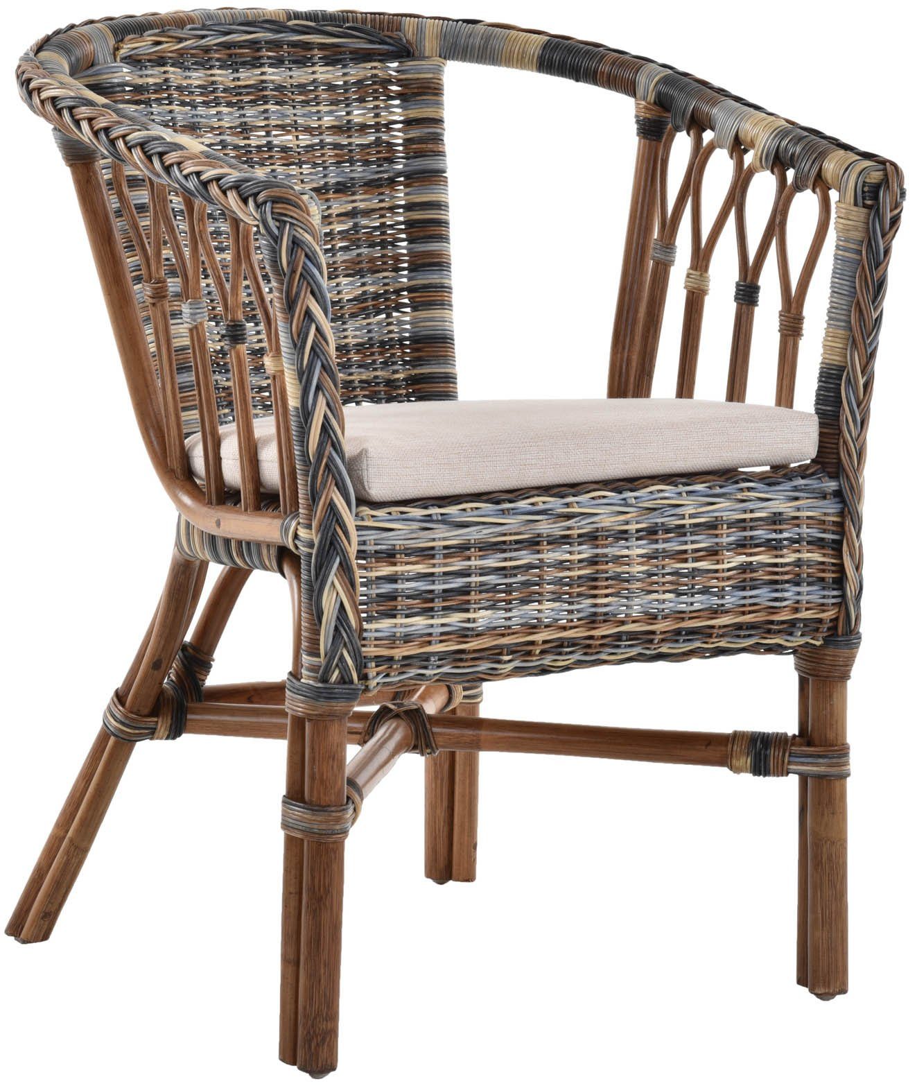 Krines Home Sessel Stapelbarer Rattansessel Bistro günstig online kaufen