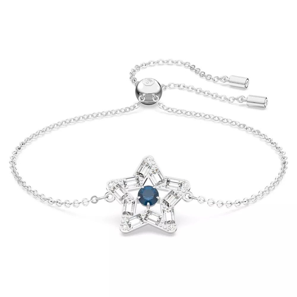 Swarovski Armband Stella Armband Verschiedene Schliffe, Stern, Blau, Rhodin günstig online kaufen