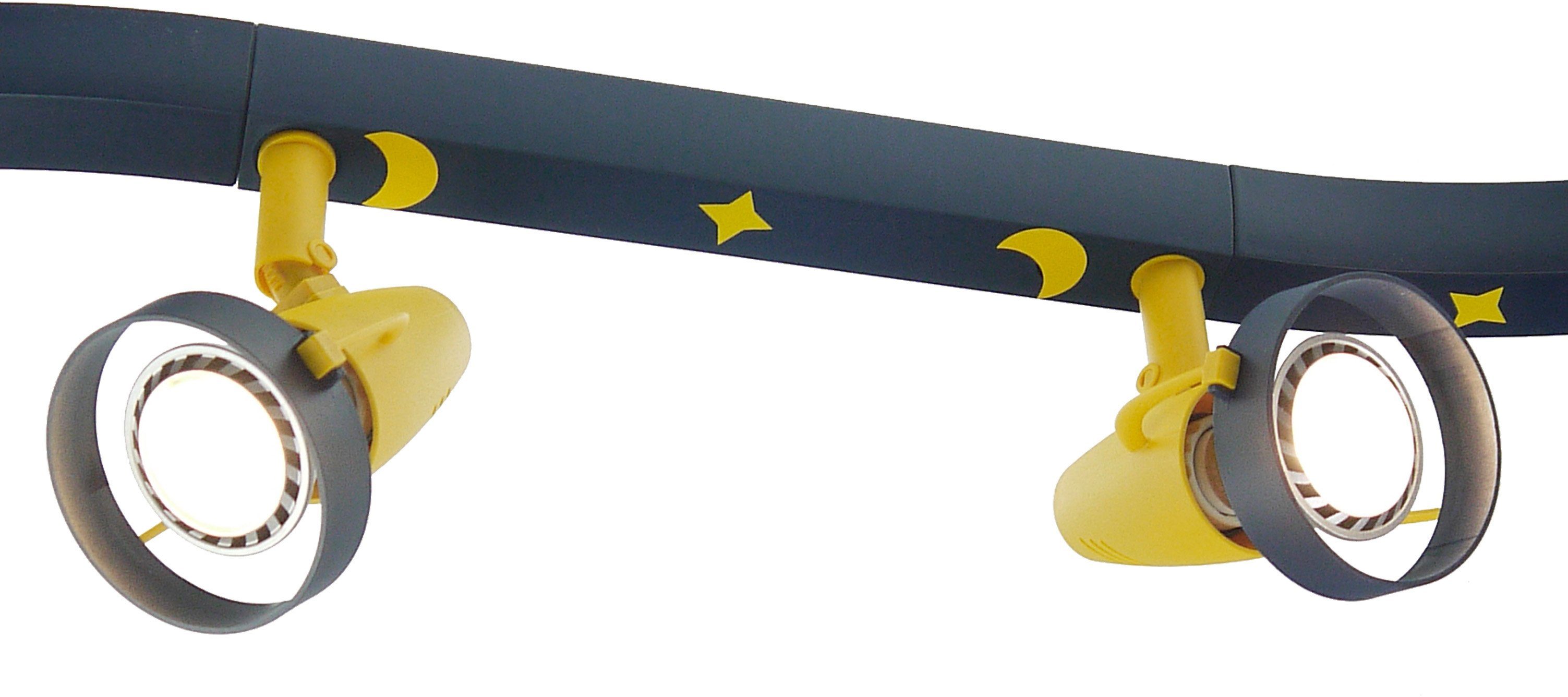 niermann Deckenleuchte Mond Sterne, ohne Leuchtmittel, Strahlerleiste Mond + Sterne